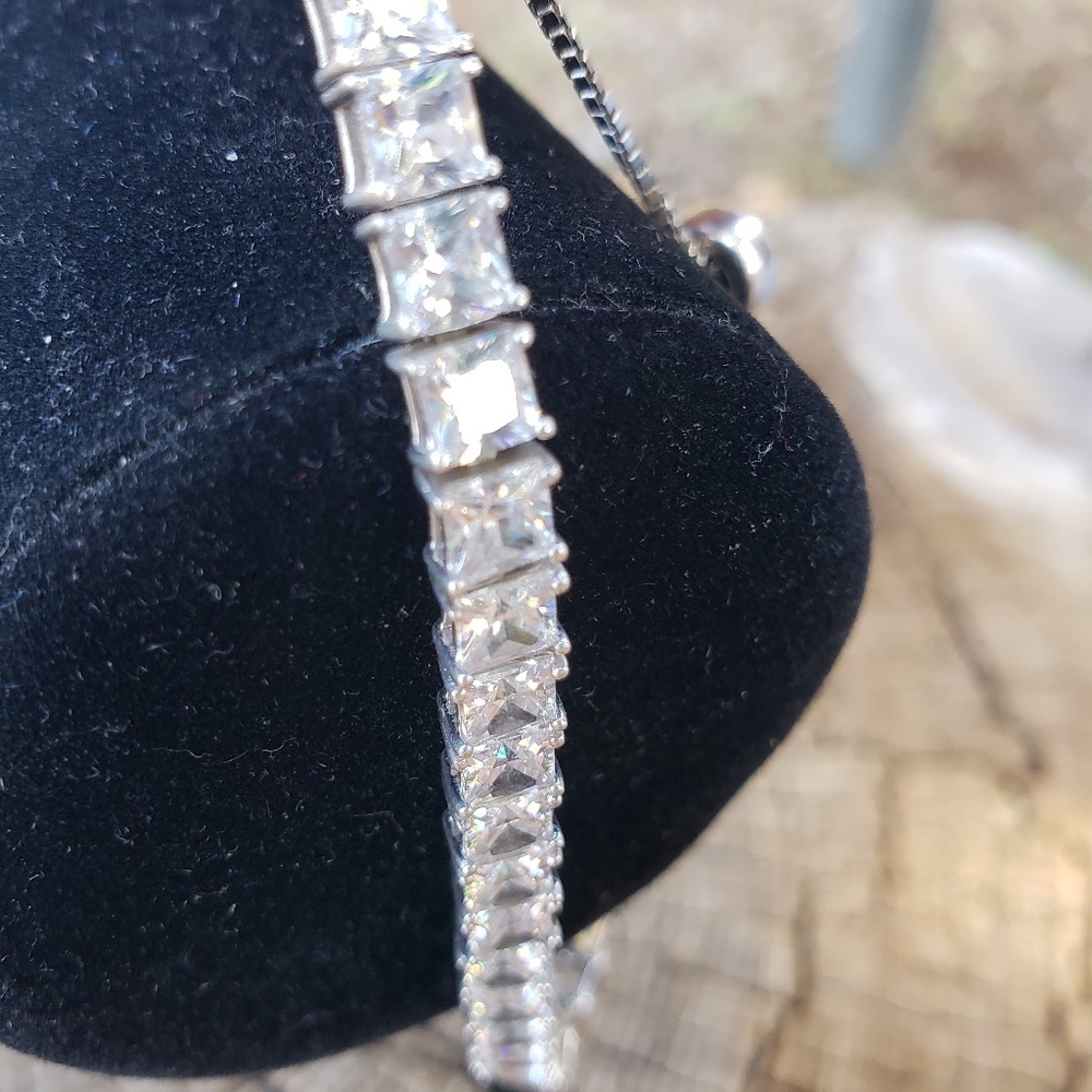 Bella Princess Cut Adjustable Bracelet
